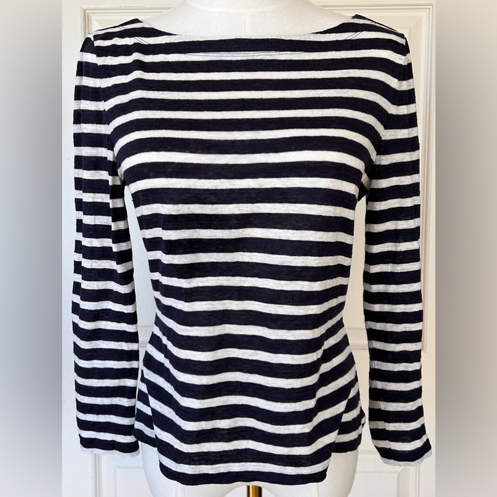 Tory Burch‎ Women’s Boat Neck Top Stripes Size Medium